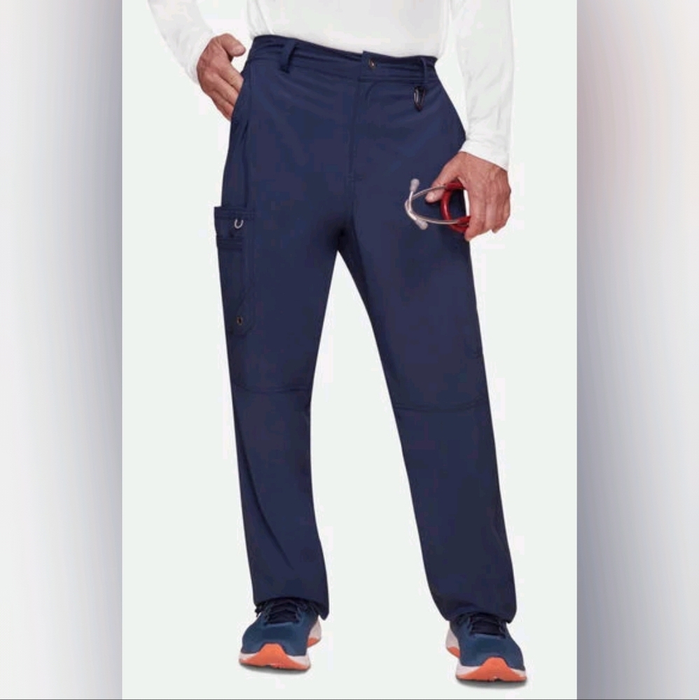 Cherokee Infinity Men's Button Front Pants - Small - Navy